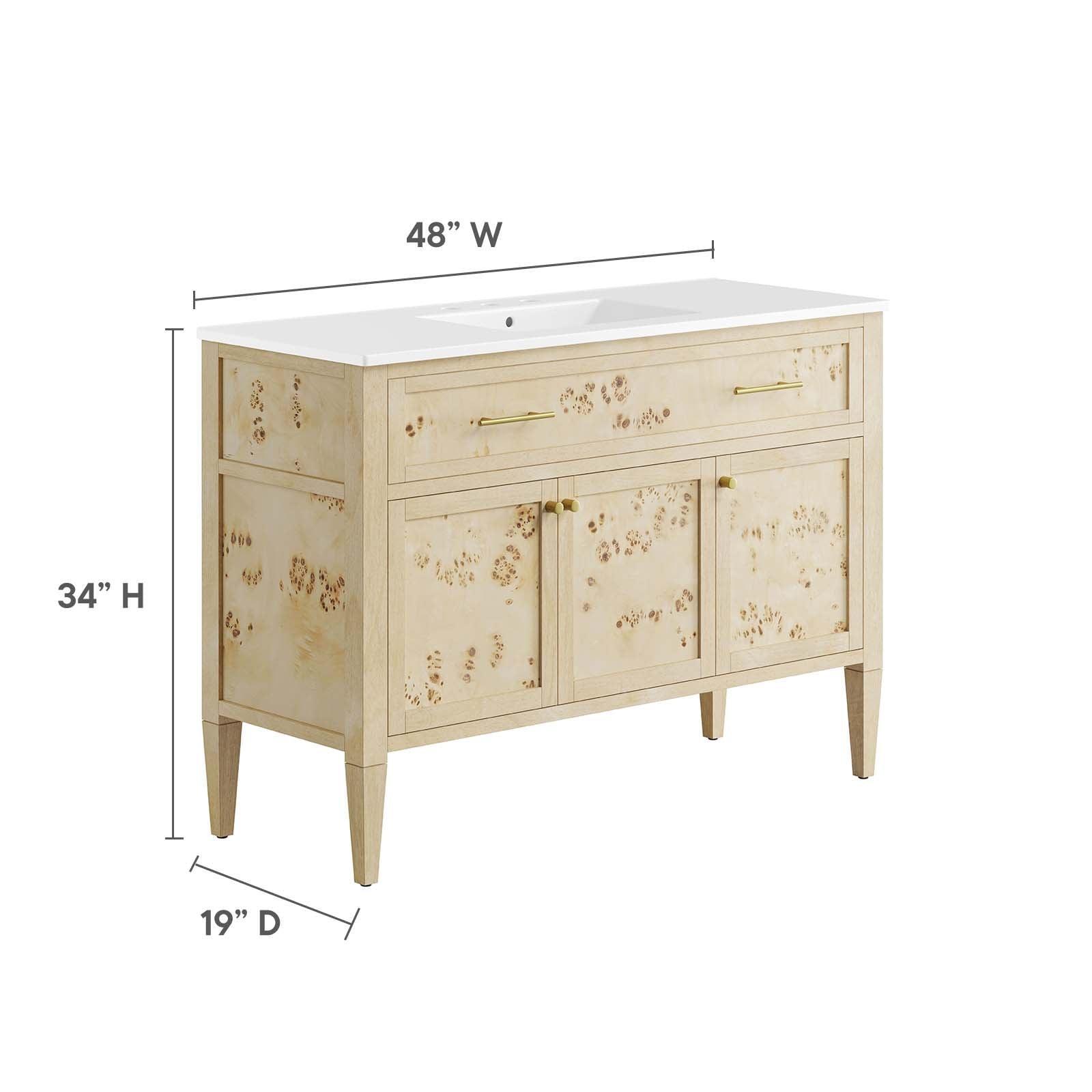 Modway Elysian 48" Wood Single Sink Bathroom Vanity FredCo