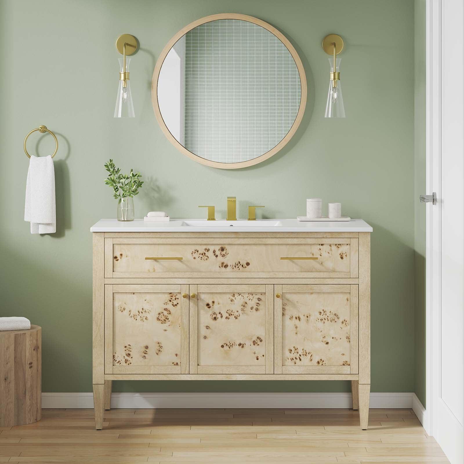 Modway Elysian 48" Wood Single Sink Bathroom Vanity FredCo