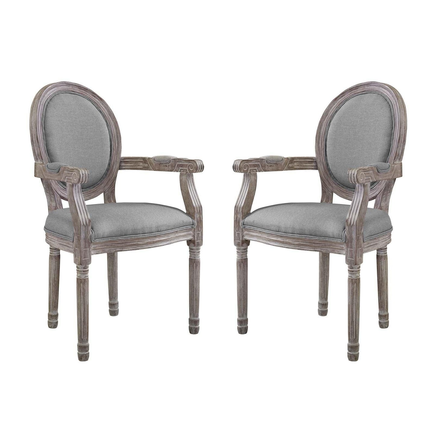 Modway Emanate Dining Armchair Upholstered Fabric Set of 2 FredCo