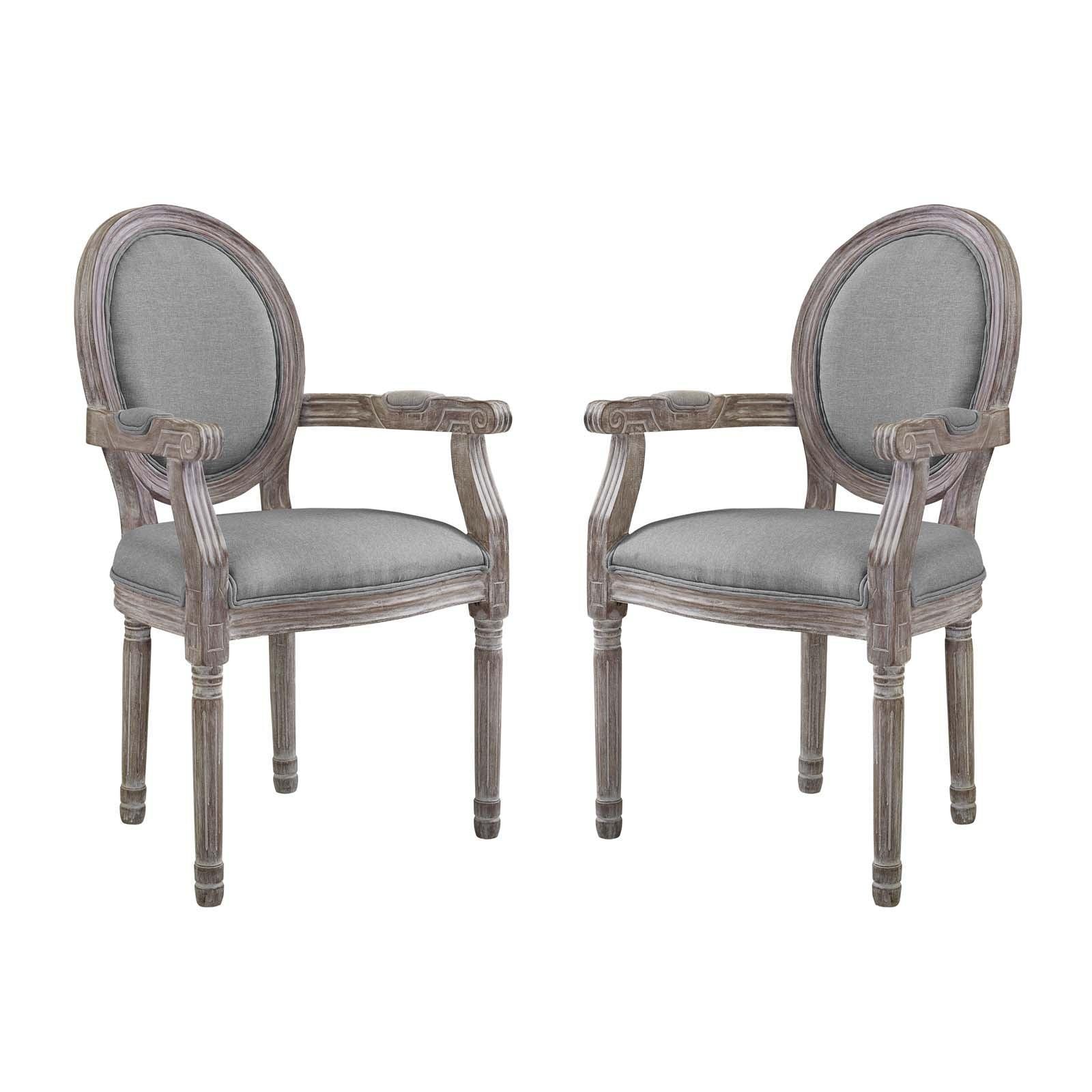 Modway Emanate Dining Armchair Upholstered Fabric Set of 2 FredCo