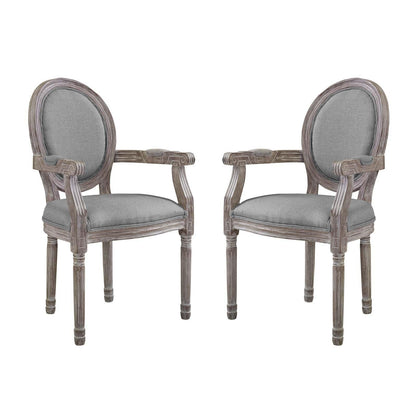 Modway Emanate Dining Armchair Upholstered Fabric Set of 2 FredCo
