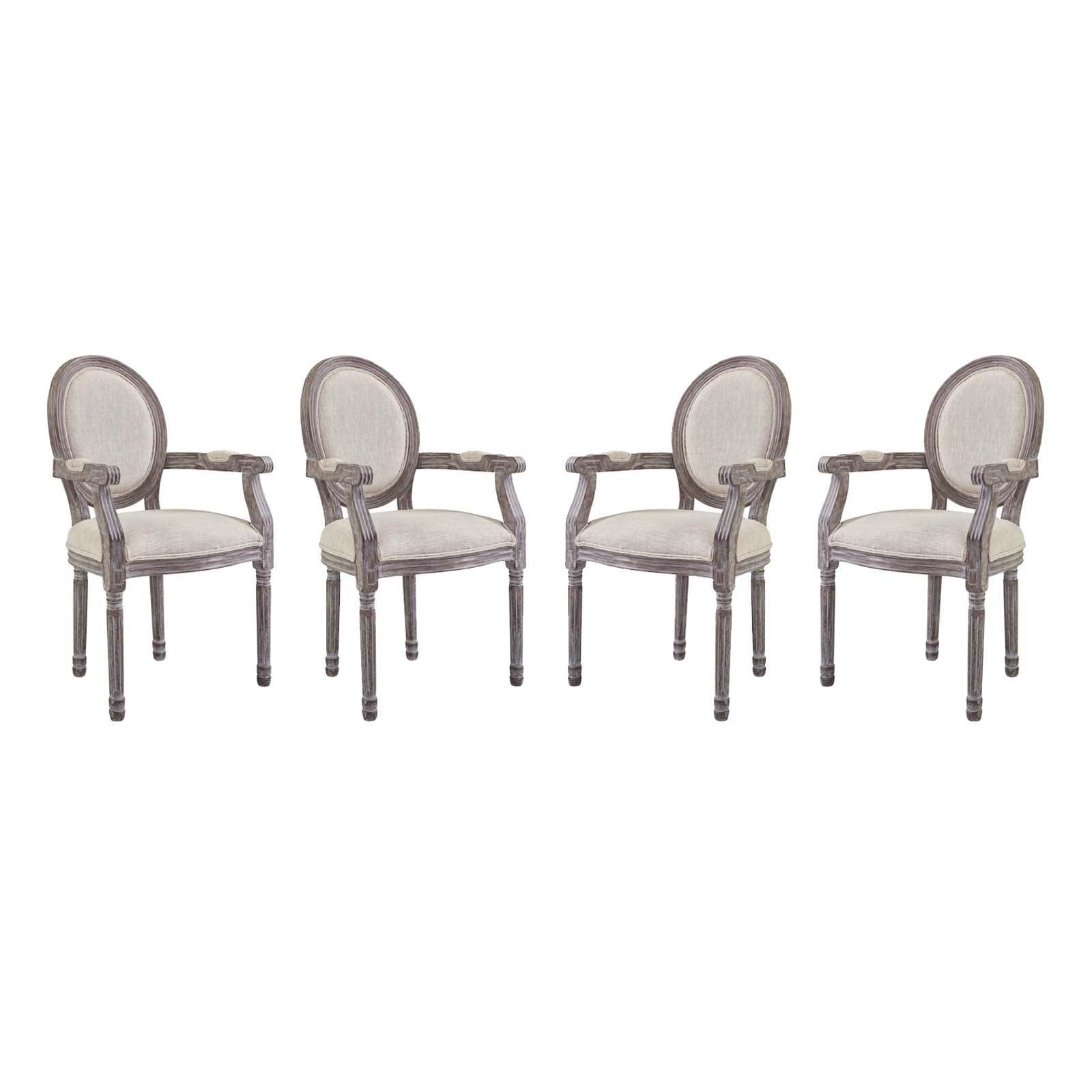 Modway Emanate Dining Armchair Upholstered Fabric Set of 4 FredCo