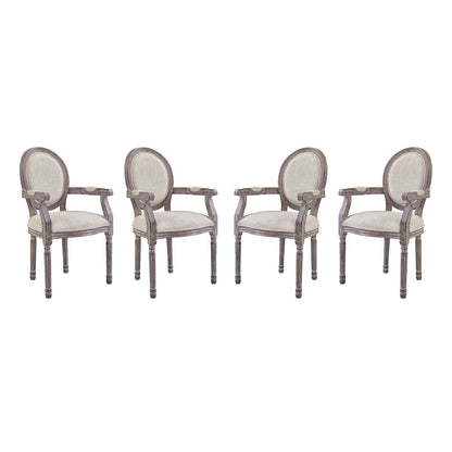 Modway Emanate Dining Armchair Upholstered Fabric Set of 4 FredCo
