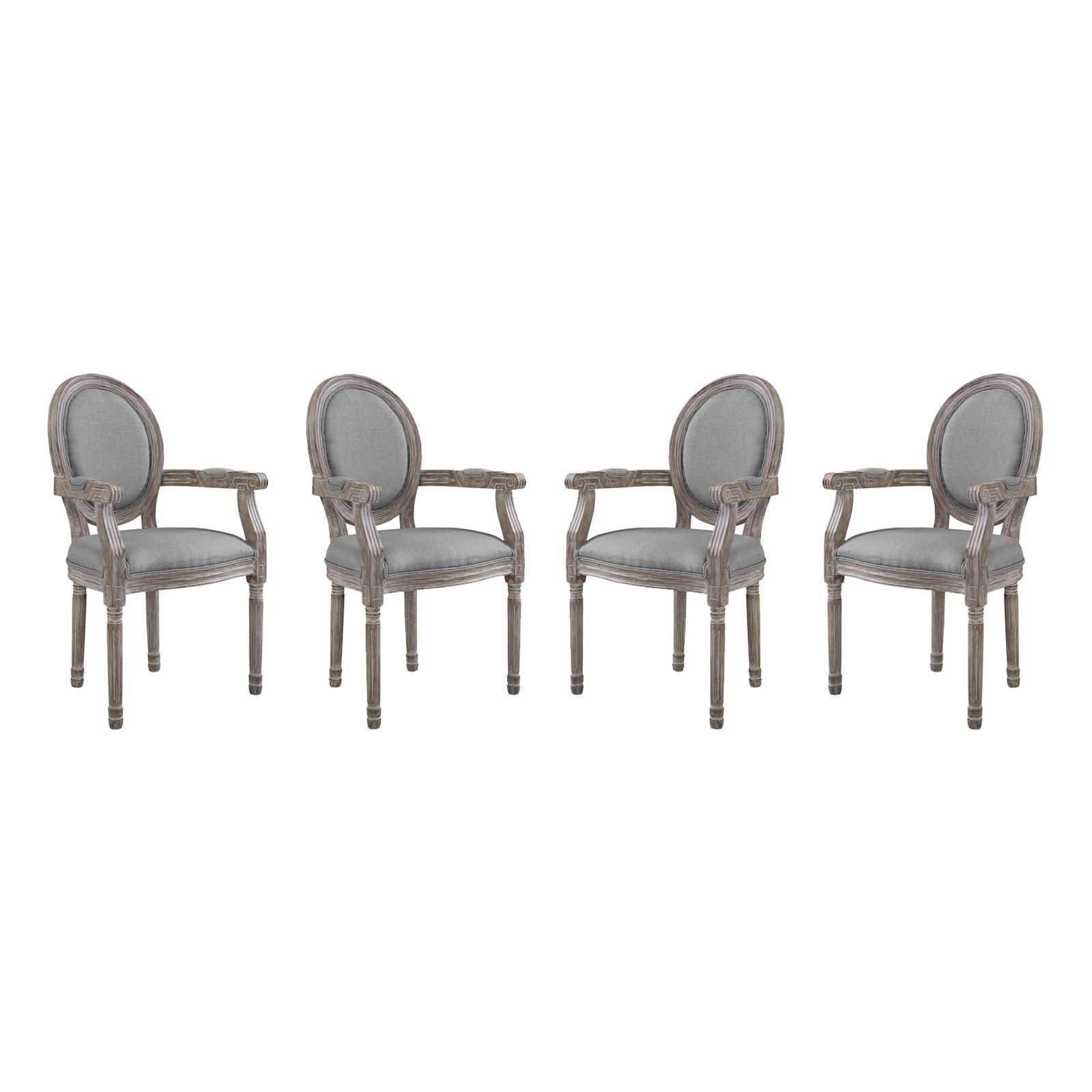 Modway Emanate Dining Armchair Upholstered Fabric Set of 4 FredCo