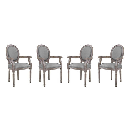 Modway Emanate Dining Armchair Upholstered Fabric Set of 4 FredCo