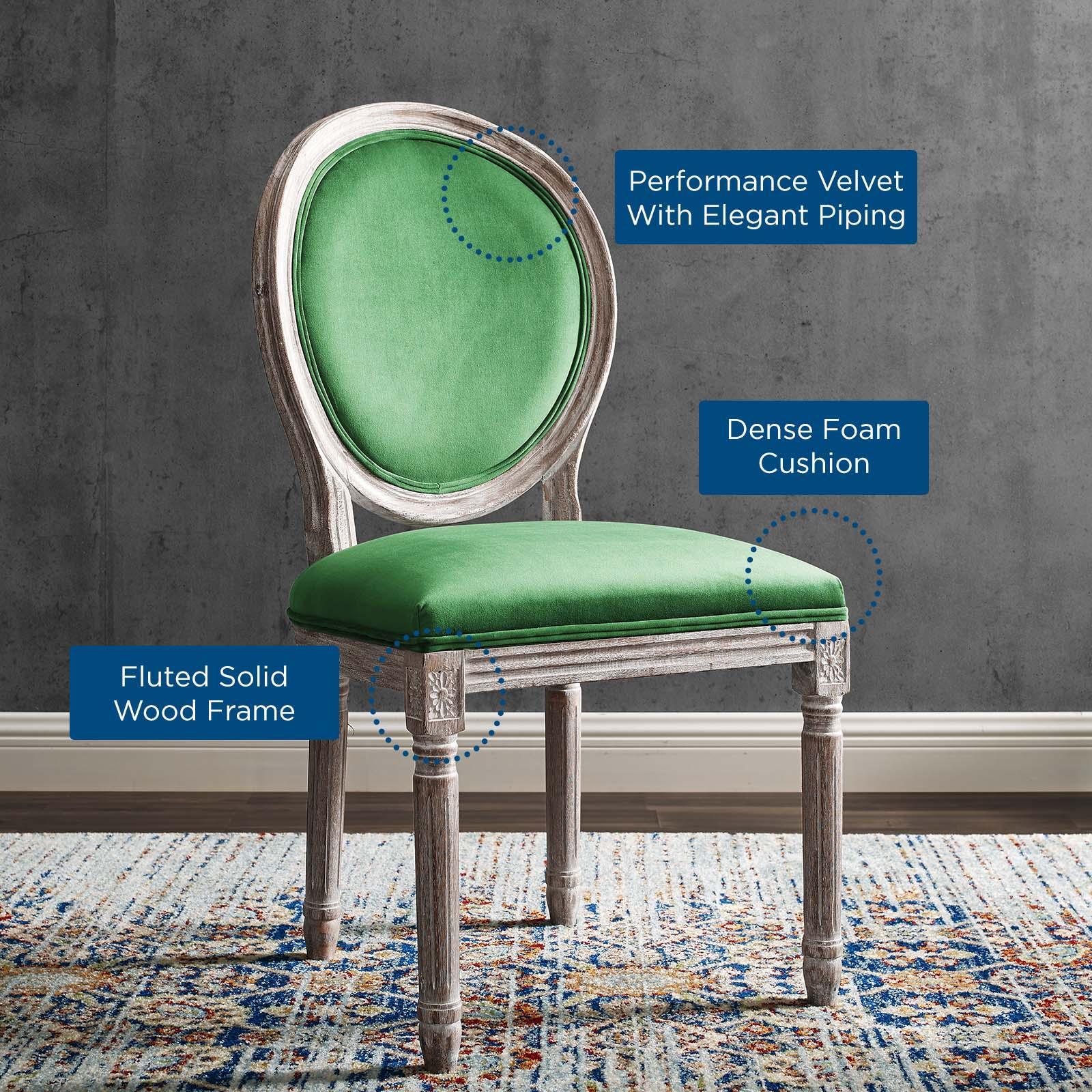 Modway Emanate Vintage French Performance Velvet Dining Side Chair FredCo