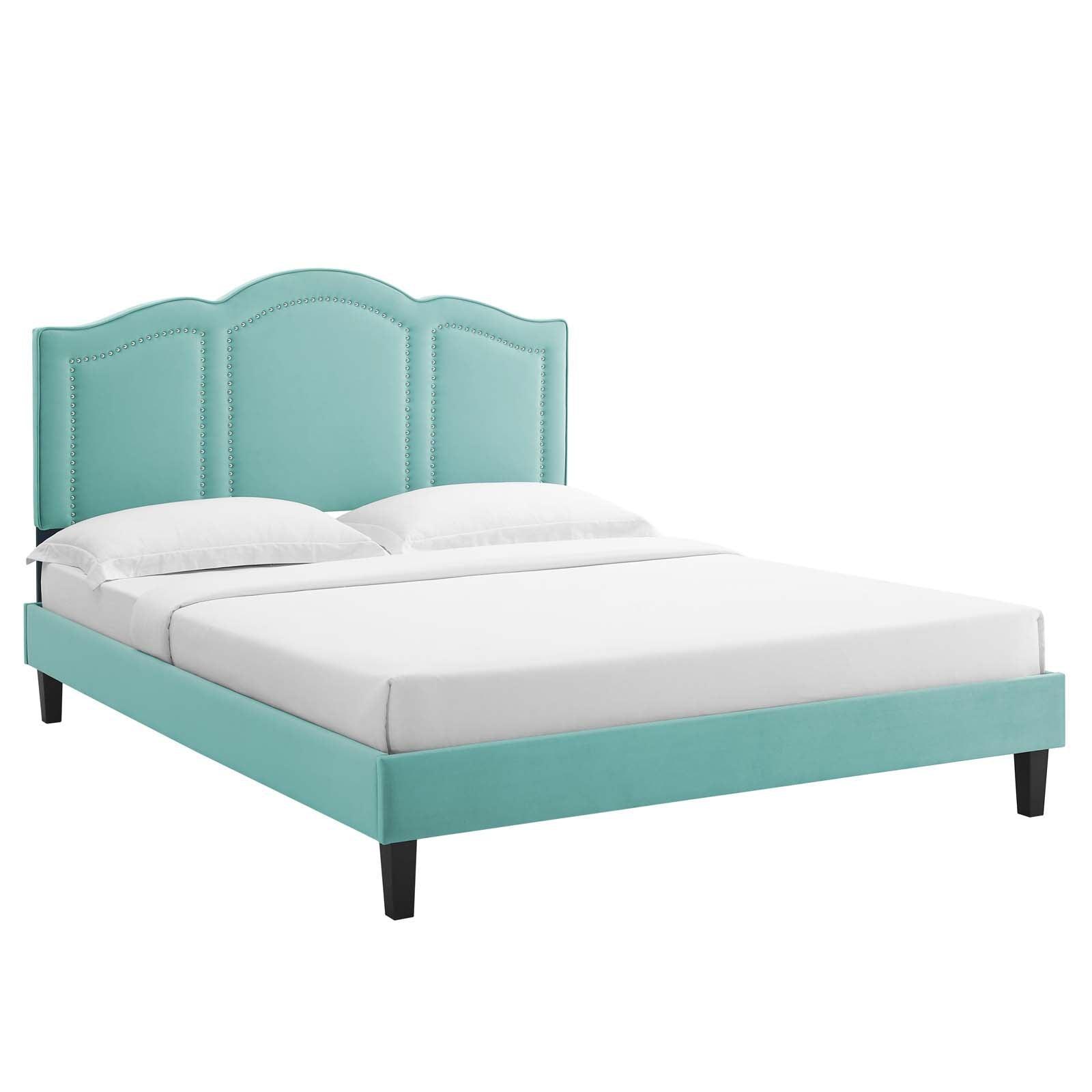 Modway Emerson Performance Velvet Queen Platform Bed FredCo