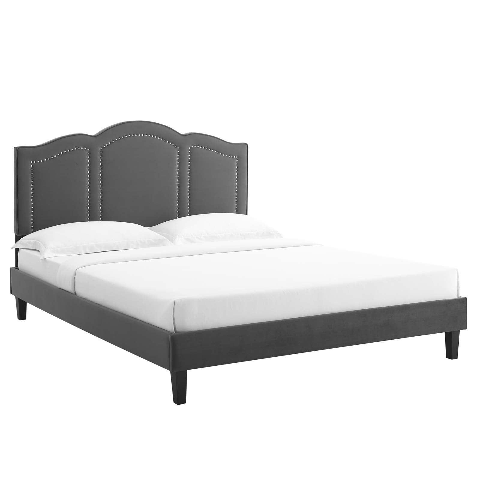 Modway Emerson Performance Velvet Queen Platform Bed FredCo