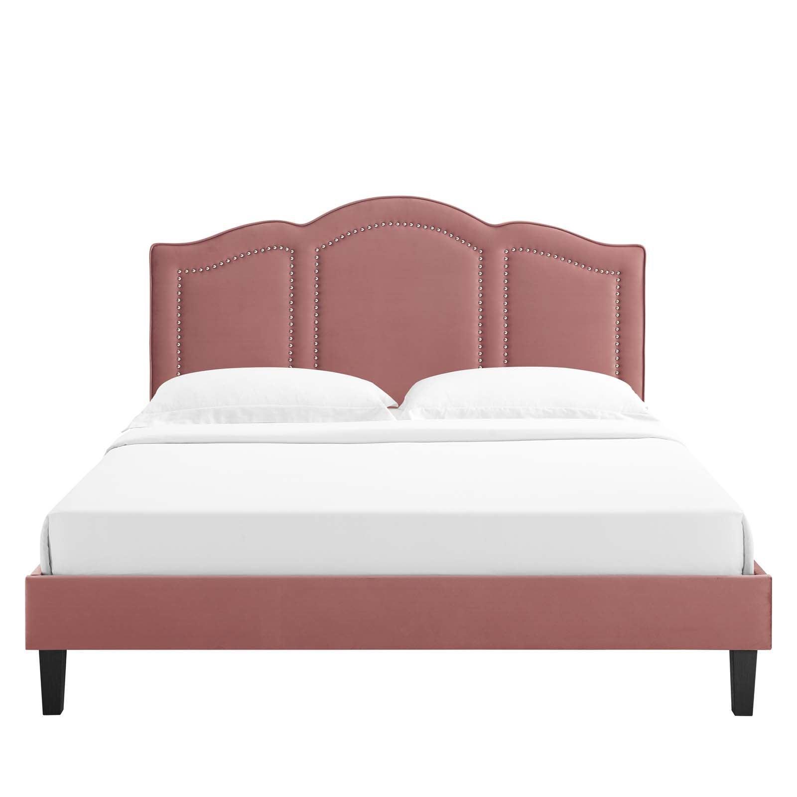 Modway Emerson Performance Velvet Queen Platform Bed FredCo