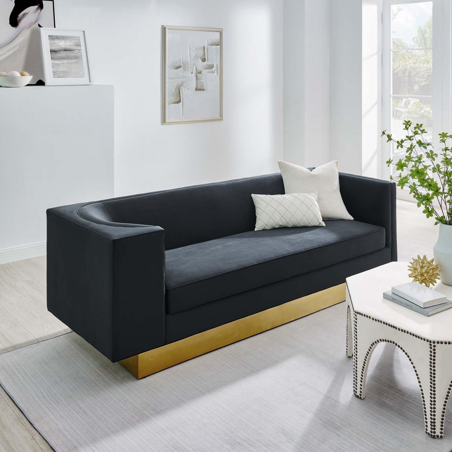 Modway Eminence Upholstered Performance Velvet Sofa FredCo
