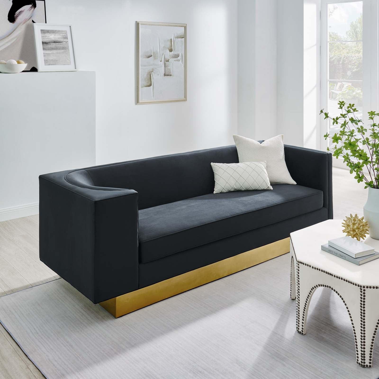 Modway Eminence Upholstered Performance Velvet Sofa FredCo