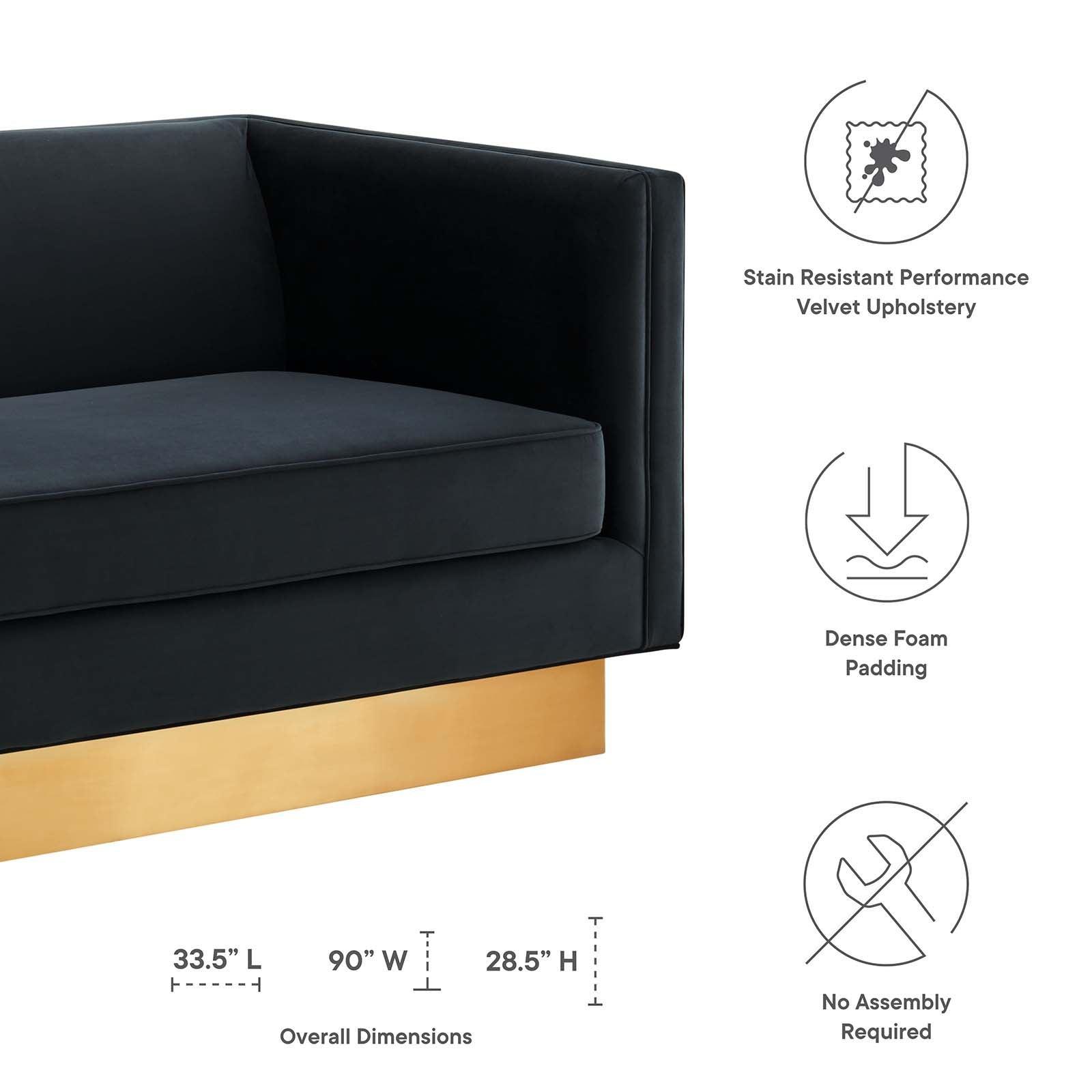 Modway Eminence Upholstered Performance Velvet Sofa FredCo
