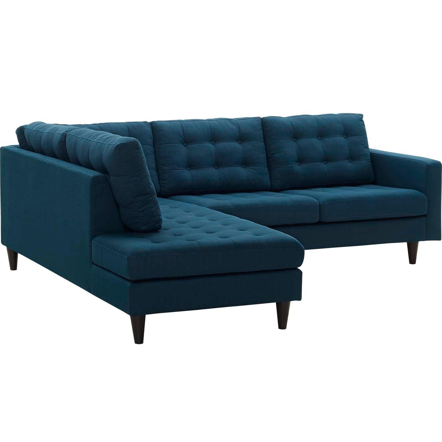 Modway Empress 2 Piece Upholstered Fabric Left Facing Bumper Sectional FredCo