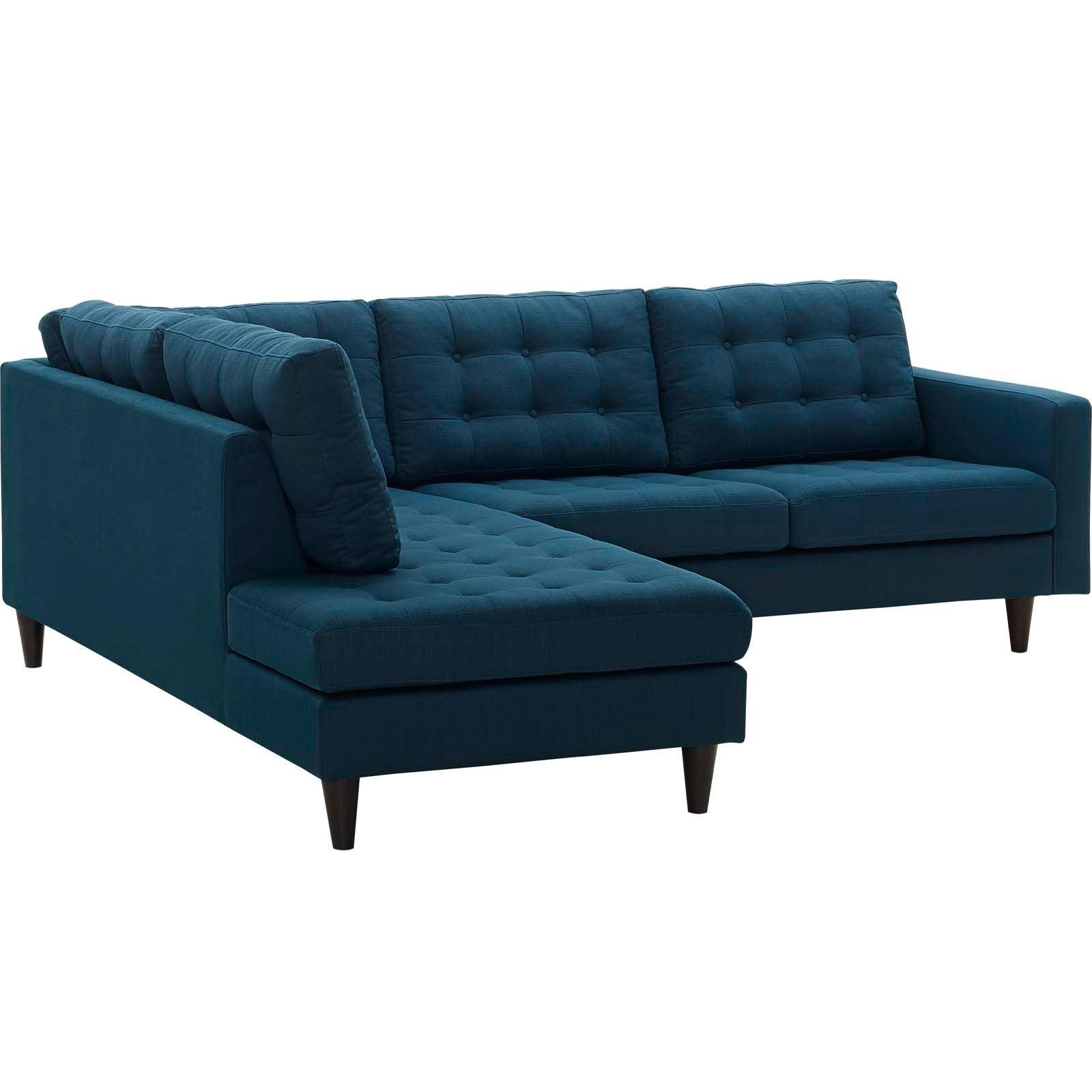 Modway Empress 2 Piece Upholstered Fabric Left Facing Bumper Sectional FredCo