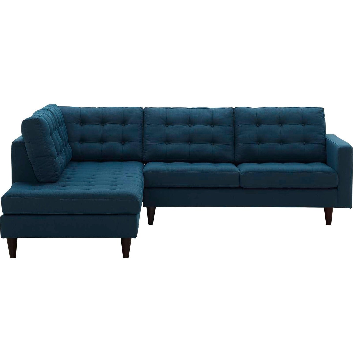 Modway Empress 2 Piece Upholstered Fabric Left Facing Bumper Sectional FredCo