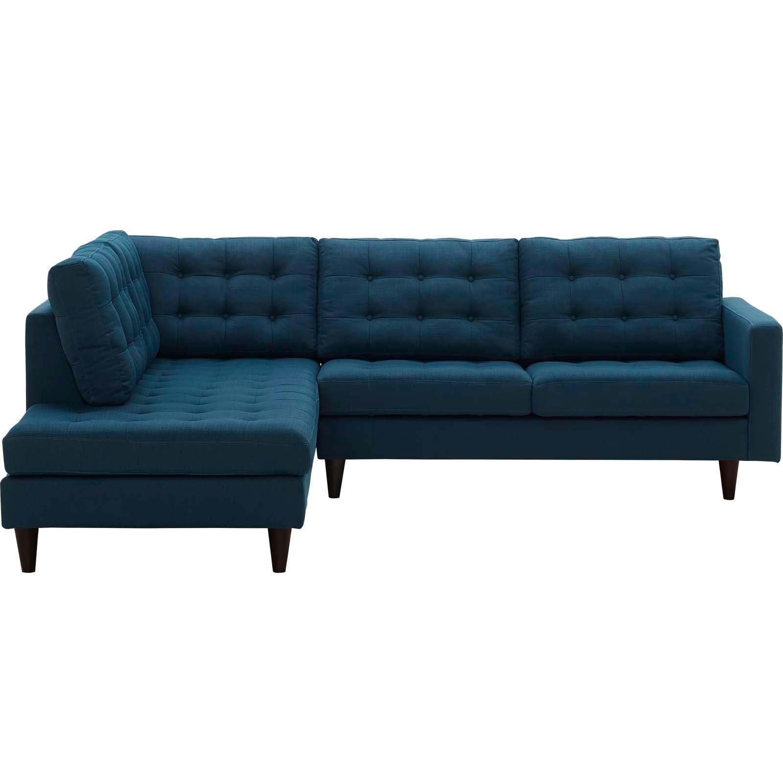 Modway Empress 2 Piece Upholstered Fabric Left Facing Bumper Sectional FredCo