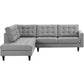 Modway Empress 2 Piece Upholstered Fabric Left Facing Bumper Sectional FredCo