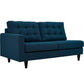 Modway Empress 2 Piece Upholstered Fabric Right Facing Bumper Sectional FredCo