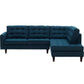Modway Empress 2 Piece Upholstered Fabric Right Facing Bumper Sectional FredCo