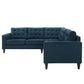Modway Empress 3 Piece Upholstered Fabric Sectional Sofa Set FredCo