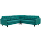 Modway Empress 3 Piece Upholstered Fabric Sectional Sofa Set FredCo
