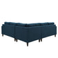 Modway Empress 3 Piece Upholstered Fabric Sectional Sofa Set FredCo