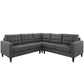 Modway Empress 3 Piece Upholstered Fabric Sectional Sofa Set FredCo