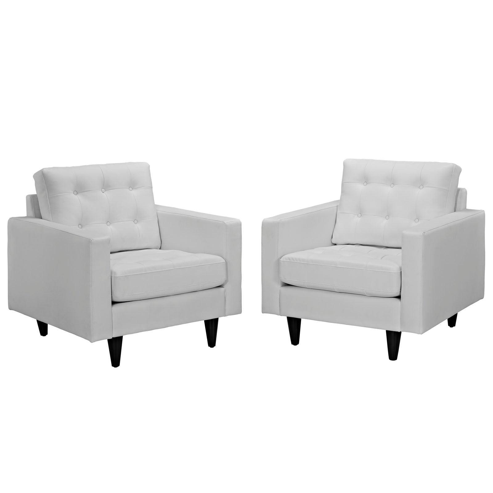 Modway Empress Armchair Leather Set of 2 FredCo