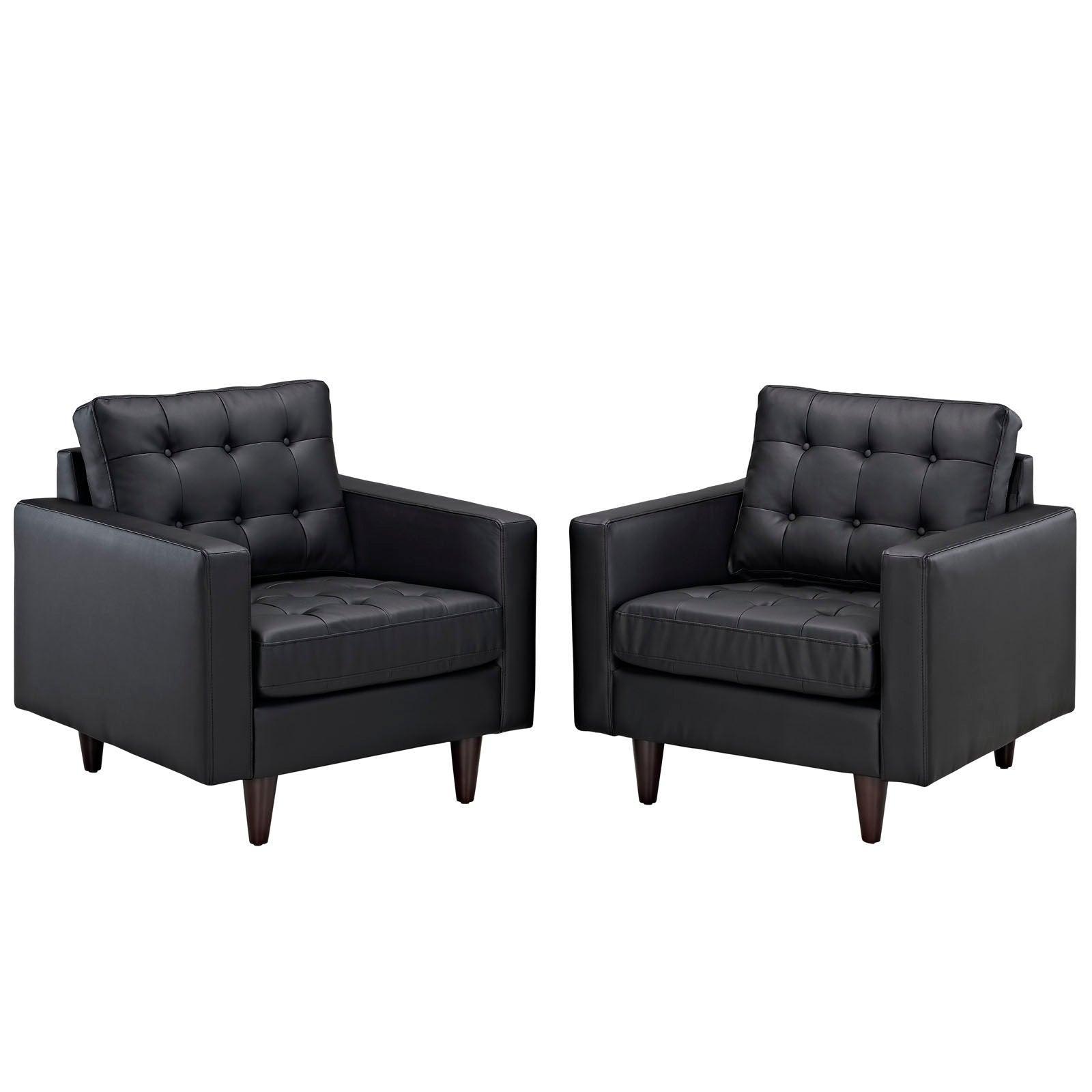 Modway Empress Armchair Leather Set of 2 FredCo