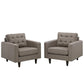 Modway Empress Armchair Upholstered Fabric Set of 2 FredCo