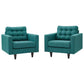 Modway Empress Armchair Upholstered Fabric Set of 2 FredCo