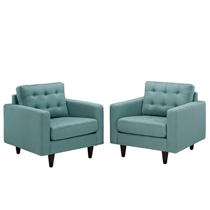 Modway Empress Armchair Upholstered Fabric Set of 2 FredCo