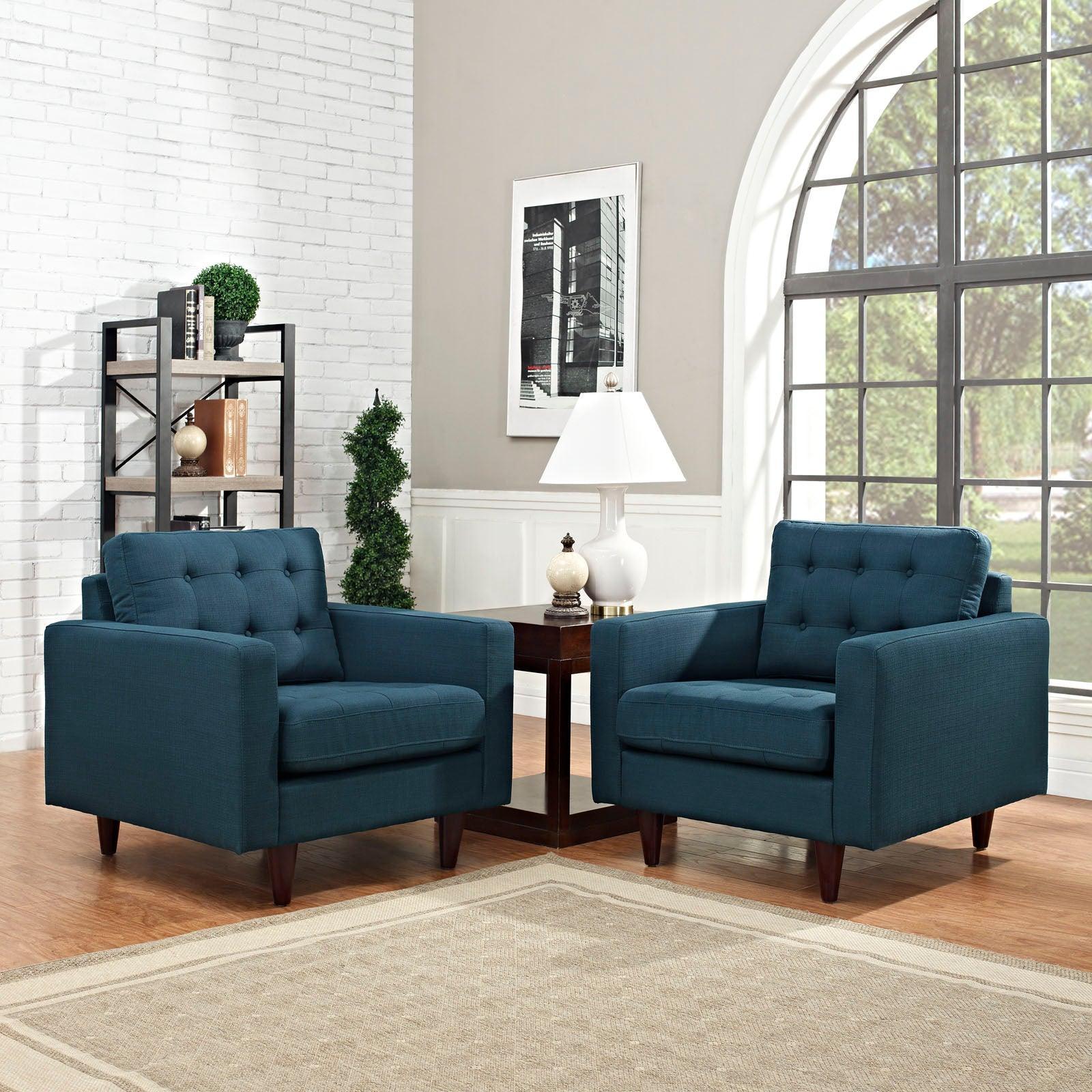 Modway Empress Armchair Upholstered Fabric Set of 2 FredCo