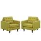 Modway Empress Armchair Upholstered Fabric Set of 2 FredCo