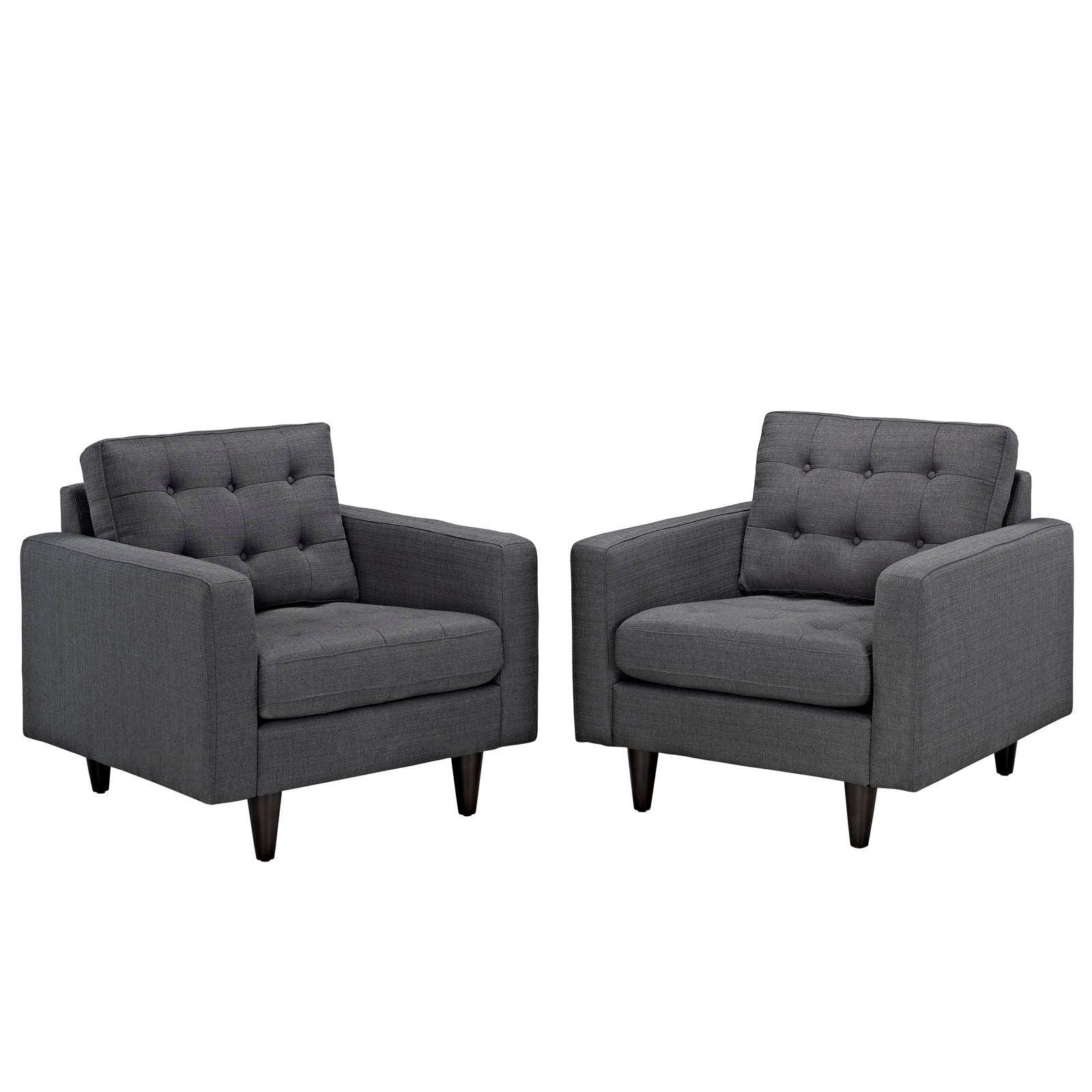 Modway Empress Armchair Upholstered Fabric Set of 2 FredCo