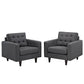 Modway Empress Armchair Upholstered Fabric Set of 2 FredCo