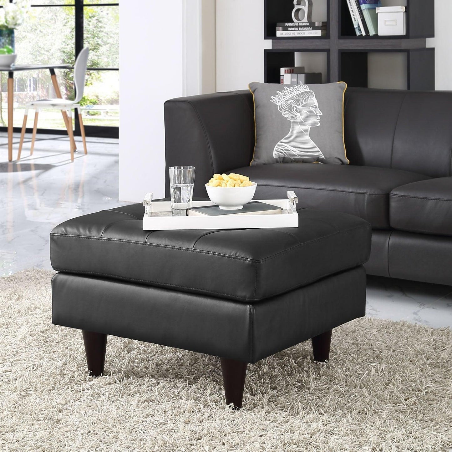 Modway Empress Bonded Leather Ottoman FredCo