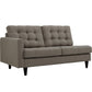 Modway Empress Left-Facing Upholstered Fabric Loveseat FredCo