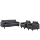 Modway Empress Sofa and Armchairs Set of 3, EEI-1314 FredCo