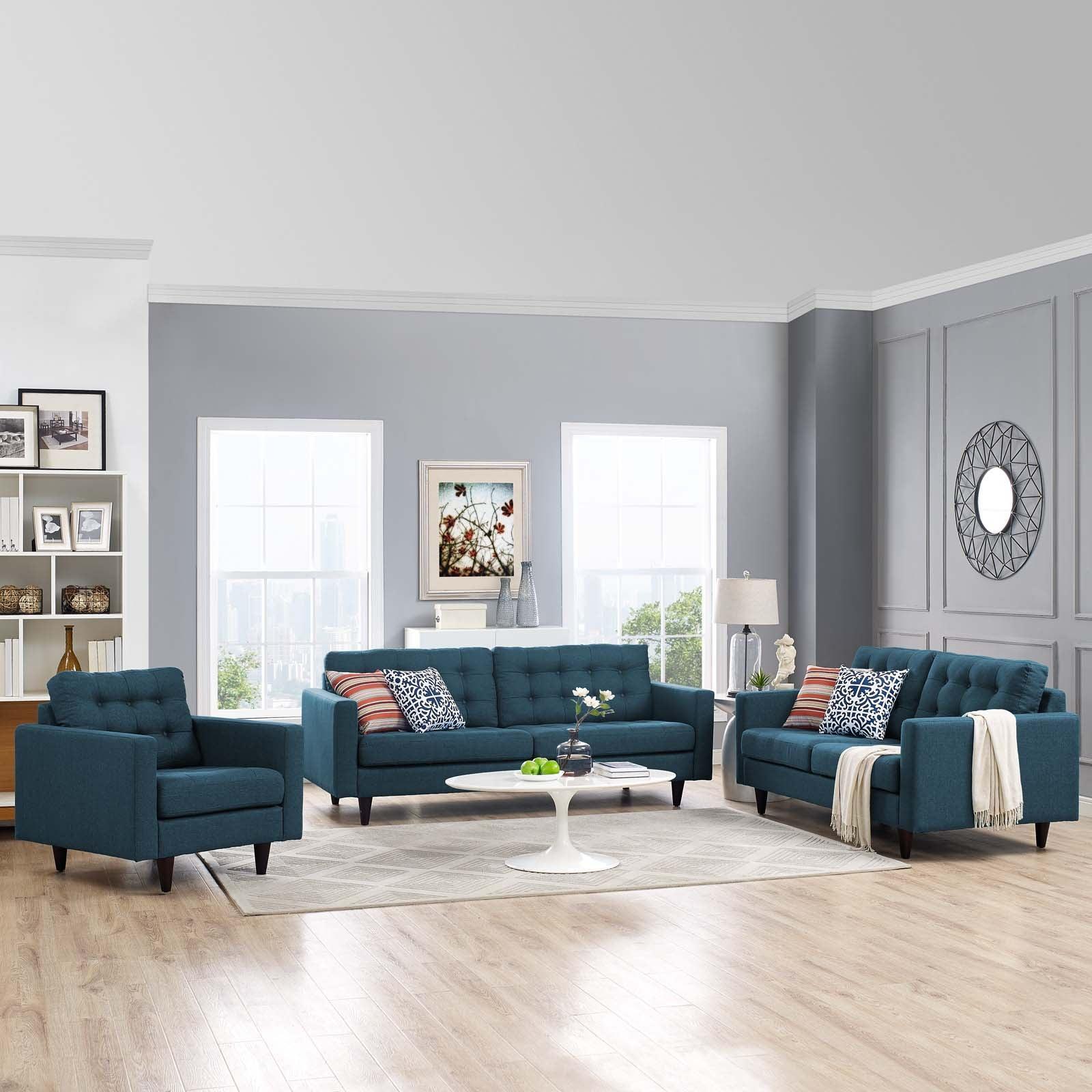 Modway Empress Sofa, Loveseat and Armchair Set of 3 FredCo