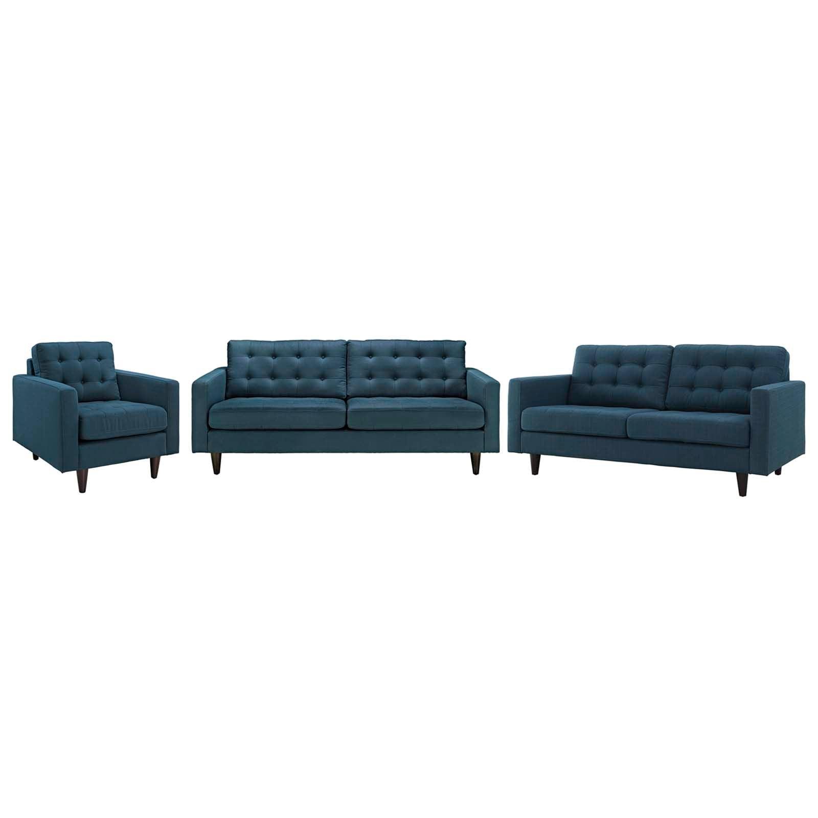 Modway Empress Sofa, Loveseat and Armchair Set of 3 FredCo