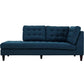 Modway Empress Upholstered Fabric Left Facing Bumper FredCo