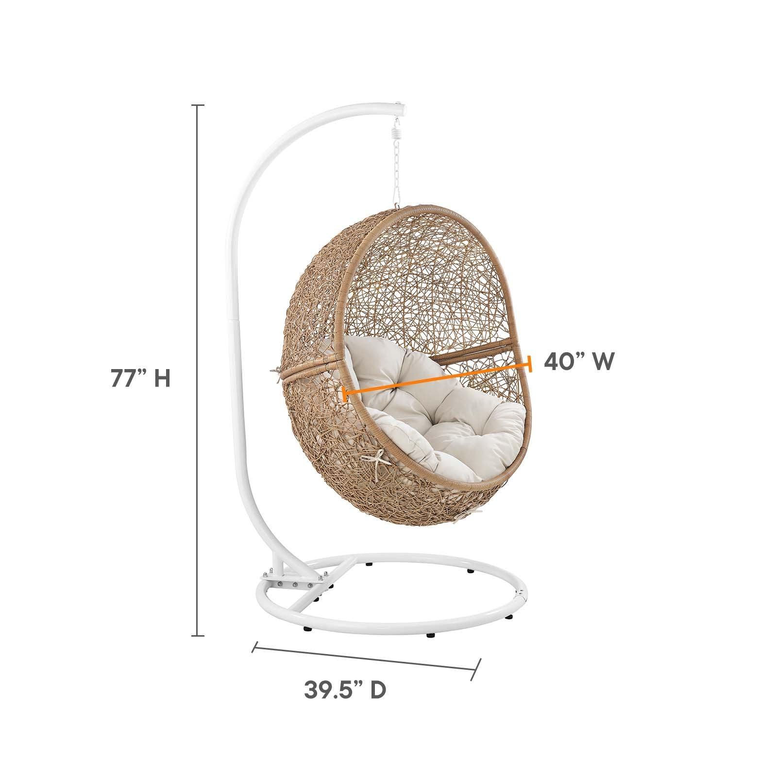 Modway Encase Outdoor Patio Outdoor Patio Rattan Swing Chair FredCo