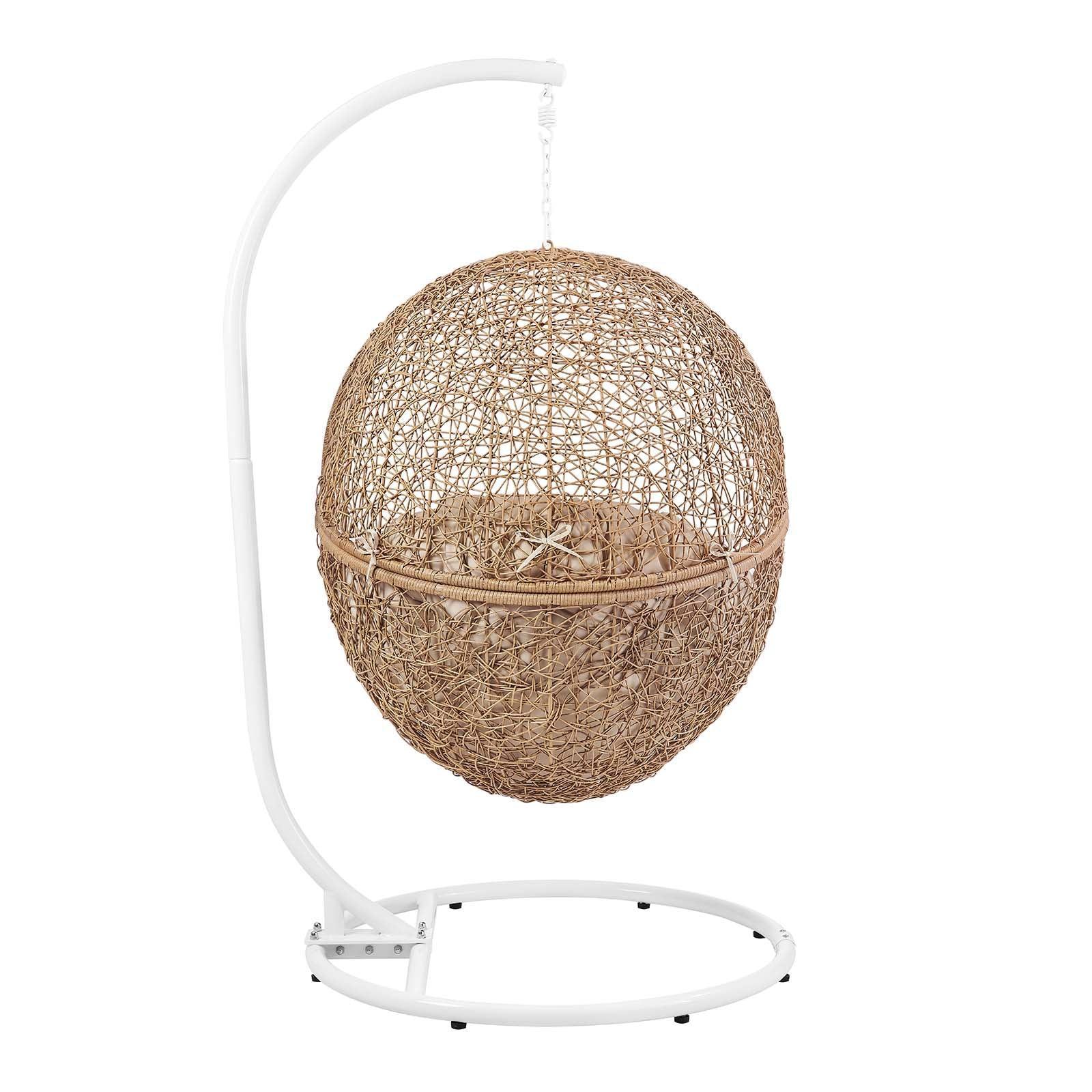 Modway Encase Outdoor Patio Outdoor Patio Rattan Swing Chair FredCo