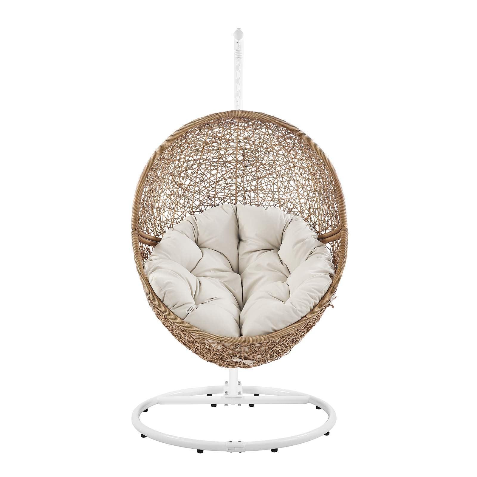 Modway Encase Outdoor Patio Outdoor Patio Rattan Swing Chair FredCo