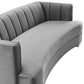 Modway Encompass Channel Tufted Performance Velvet Curved Sofa FredCo