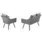 Modway Endeavor 2 Piece Outdoor Patio Wicker Rattan Loveseat and Armchair Set FredCo