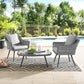 Modway Endeavor 3 Piece Outdoor Patio Wicker Rattan Armchair and Coffee Table Set FredCo