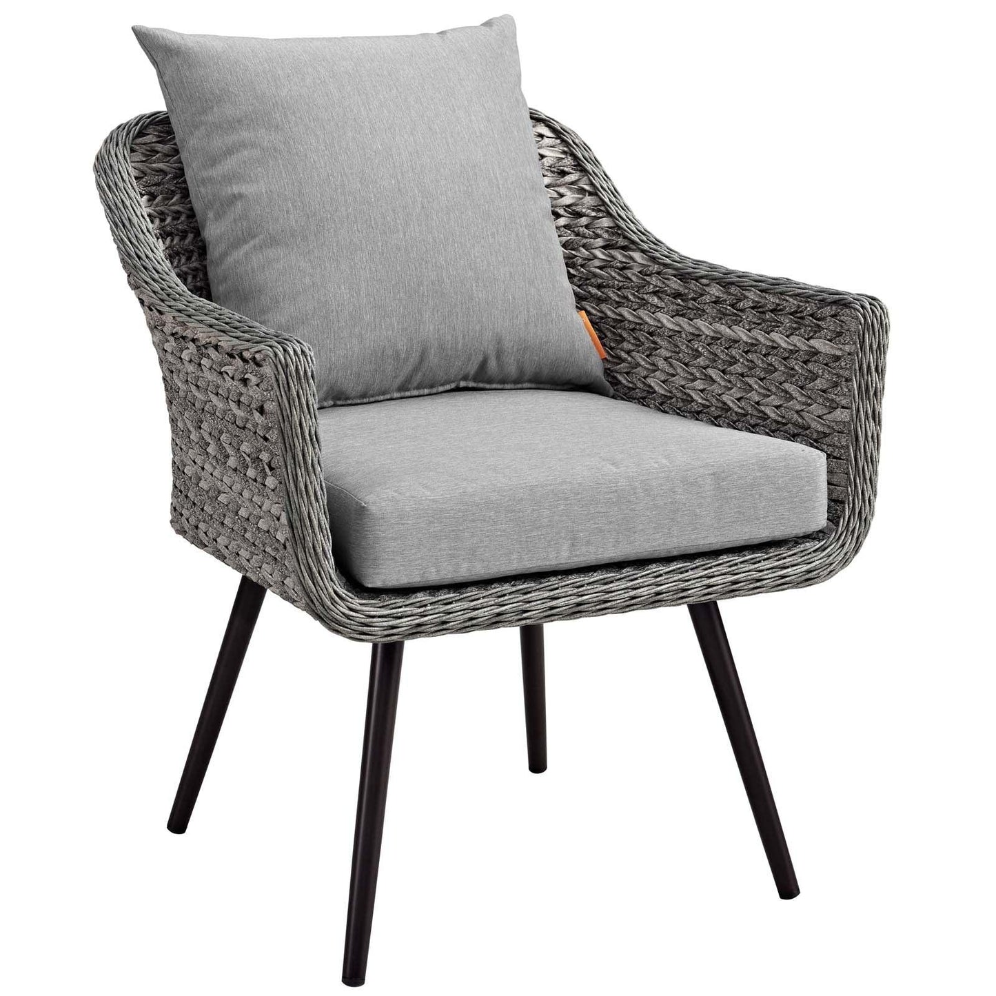 Modway Endeavor 3 Piece Outdoor Patio Wicker Rattan Armchair and Coffee Table Set FredCo