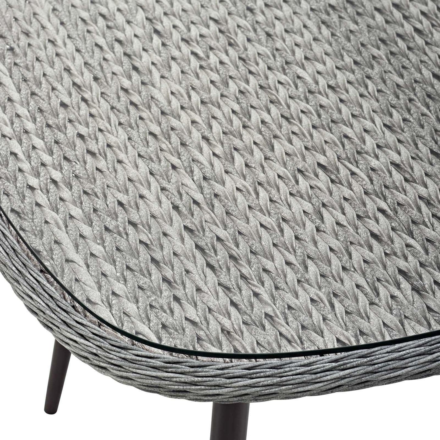 Modway Endeavor 36" Outdoor Patio Wicker Rattan Dining Table FredCo